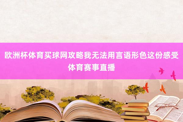 欧洲杯体育买球网攻略我无法用言语形色这份感受体育赛事直播