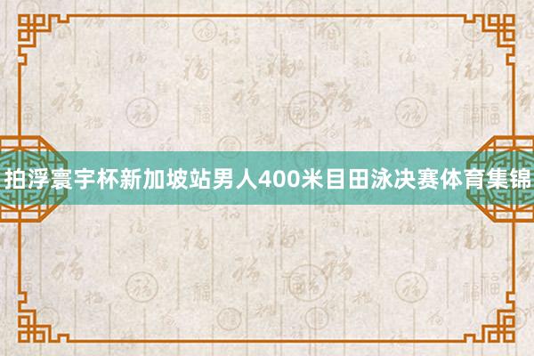 拍浮寰宇杯新加坡站男人400米目田泳决赛体育集锦