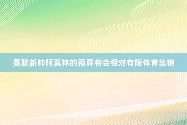 曼联新帅阿莫林的预算将会相对有限体育集锦