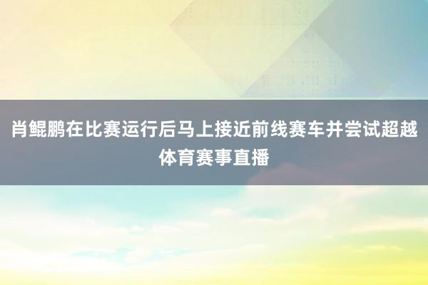 肖鲲鹏在比赛运行后马上接近前线赛车并尝试超越体育赛事直播