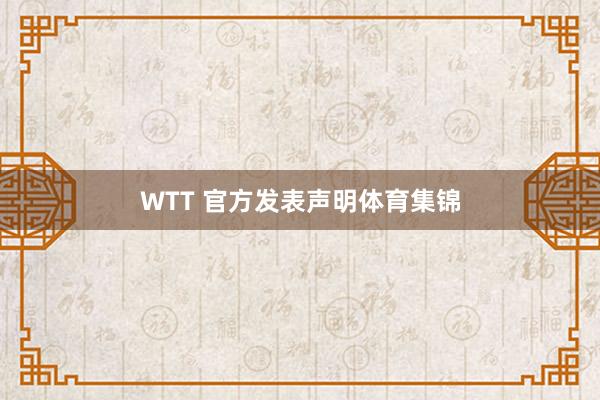 WTT 官方发表声明体育集锦