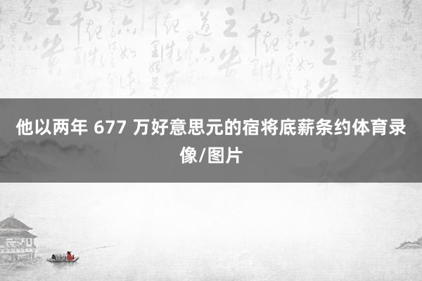 他以两年 677 万好意思元的宿将底薪条约体育录像/图片