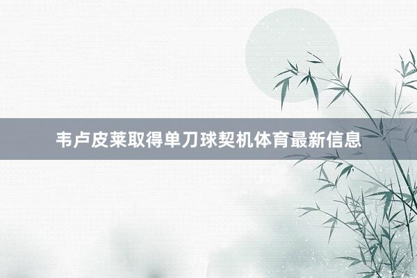 韦卢皮莱取得单刀球契机体育最新信息